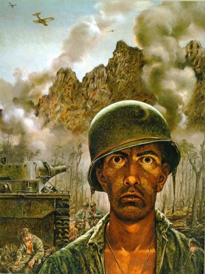 Tom Lea “That 2,000 Yard Stare” 36” x 28” Oil on canvas, 1944 Life Collection of Art WWII, USACMH, Washington, D.C. Copyright James D. Lea Photograph courtesy of US Army