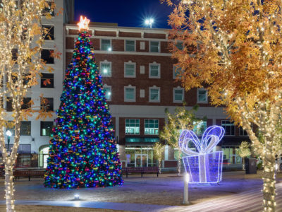 Bright lights decorate El Paso's San Jacinto Plaza for Christmas